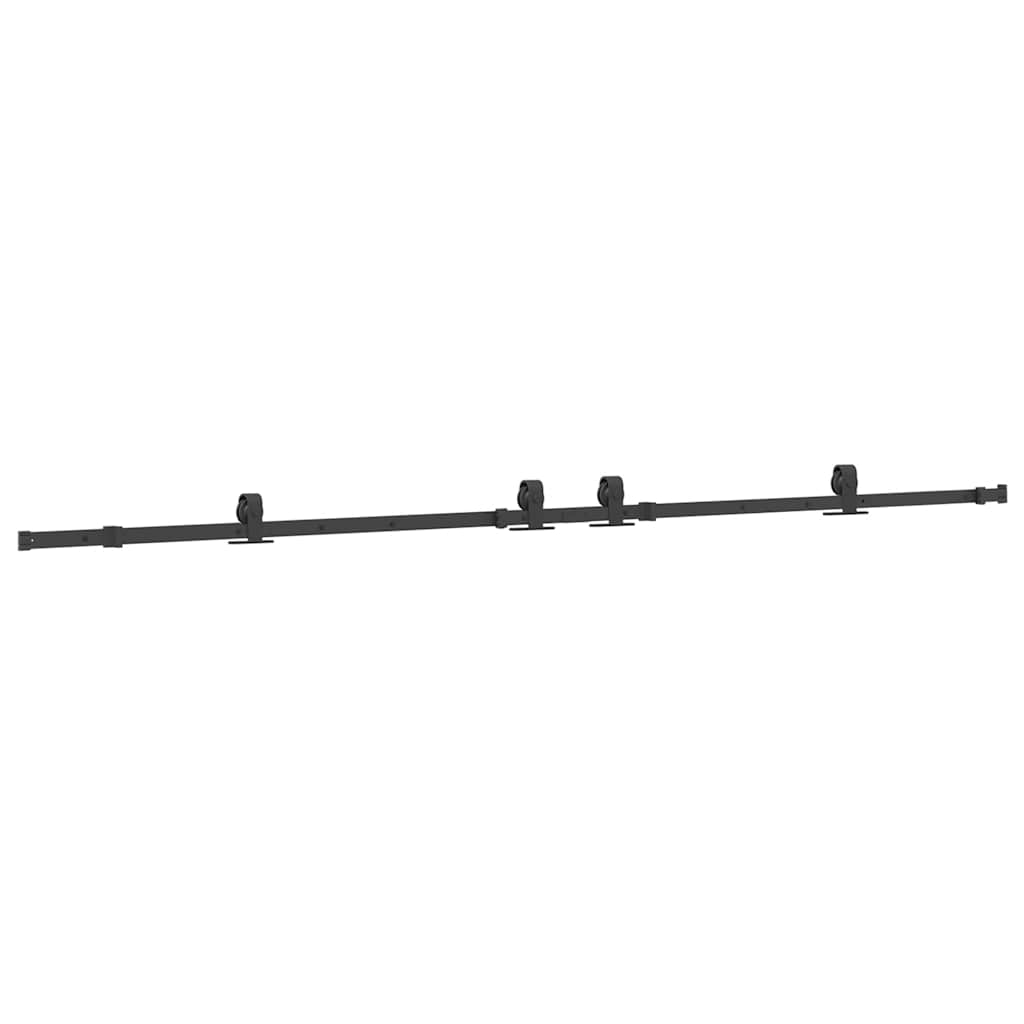 Schiebetürbeschlag-Set 366 cm Stahl Schwarz