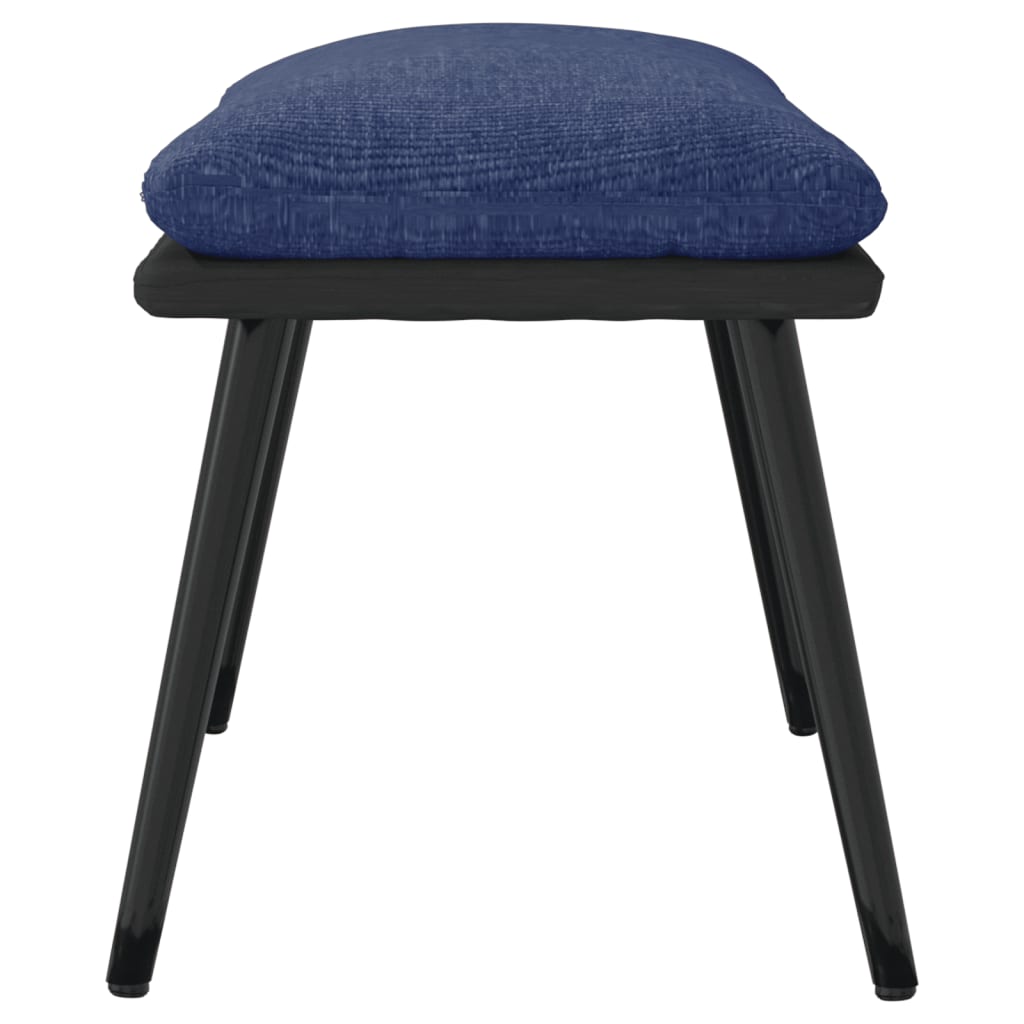Fußhocker Hellgrau 45x29,5x35 cm Stoff und Kunstleder