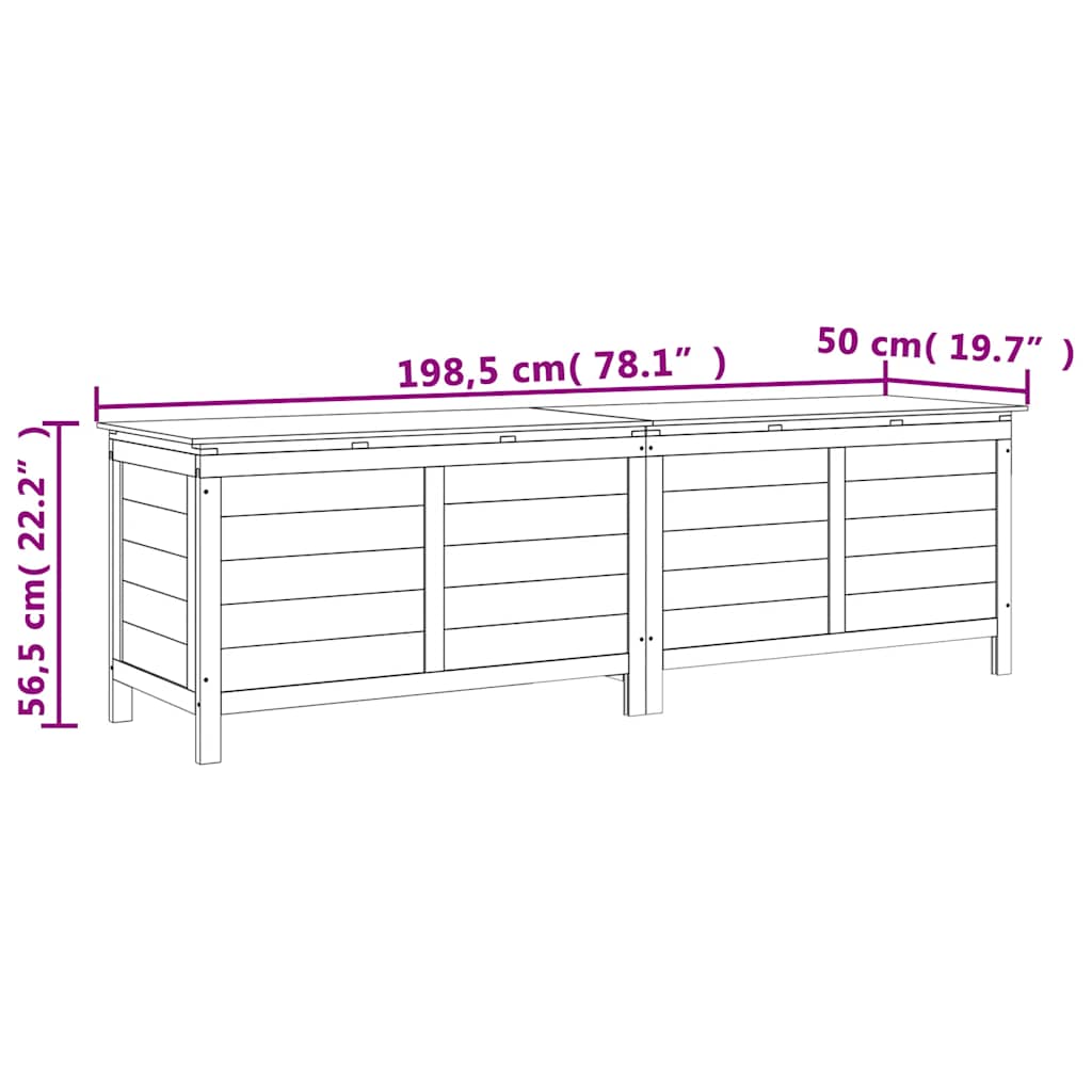 Gartentruhe 50x49x56,5 cm Massivholz Tanne