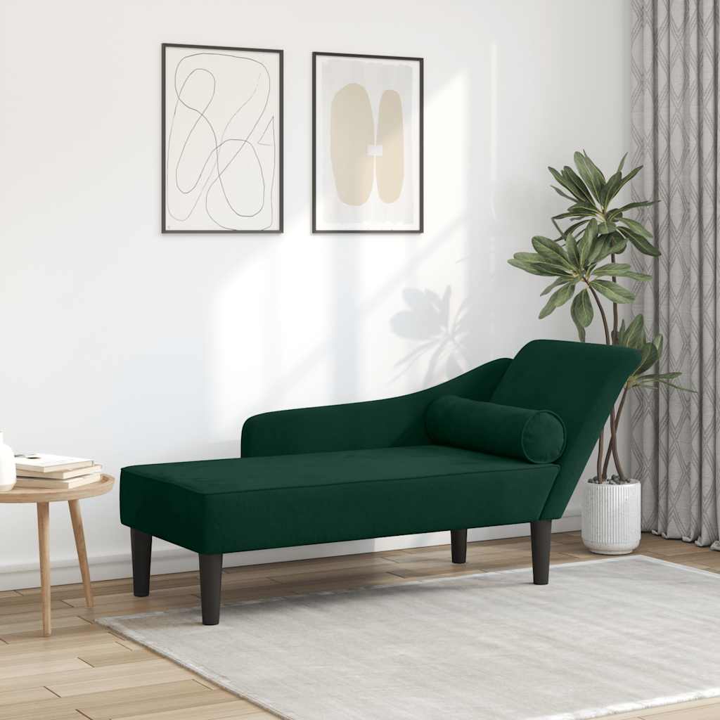 Chaiselongue mit Kissen Rosa Samt