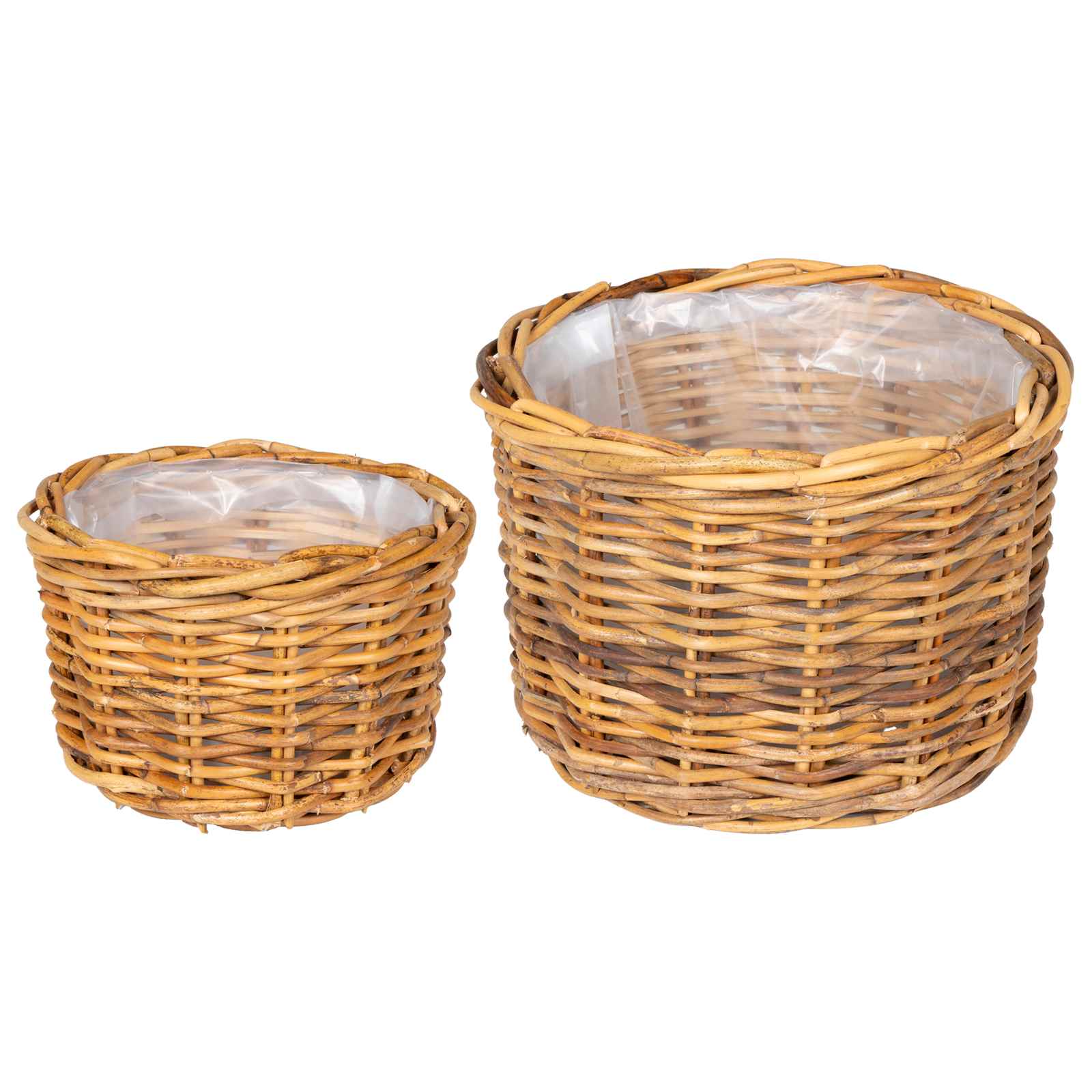 Blumentopf Korb 2 Stk. Natürliches Grau Kubu Rattan