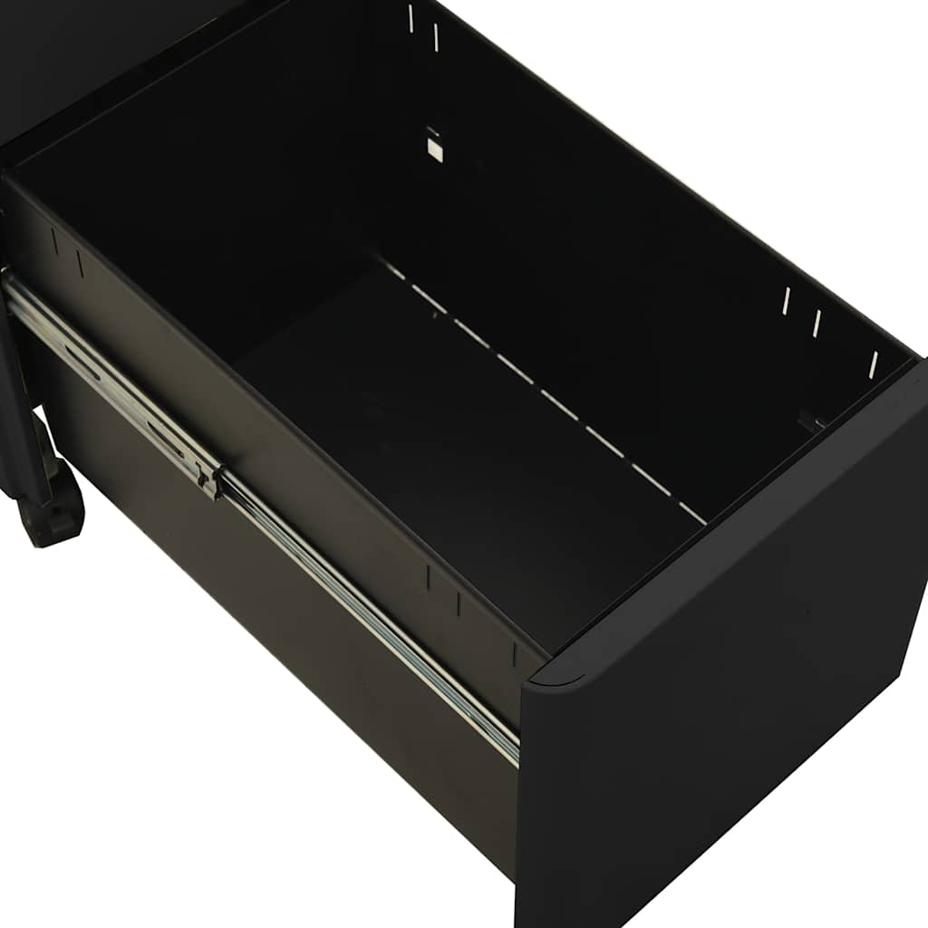 Aktenschrank mit Rollen Weiß 30x45x59 cm Stahl