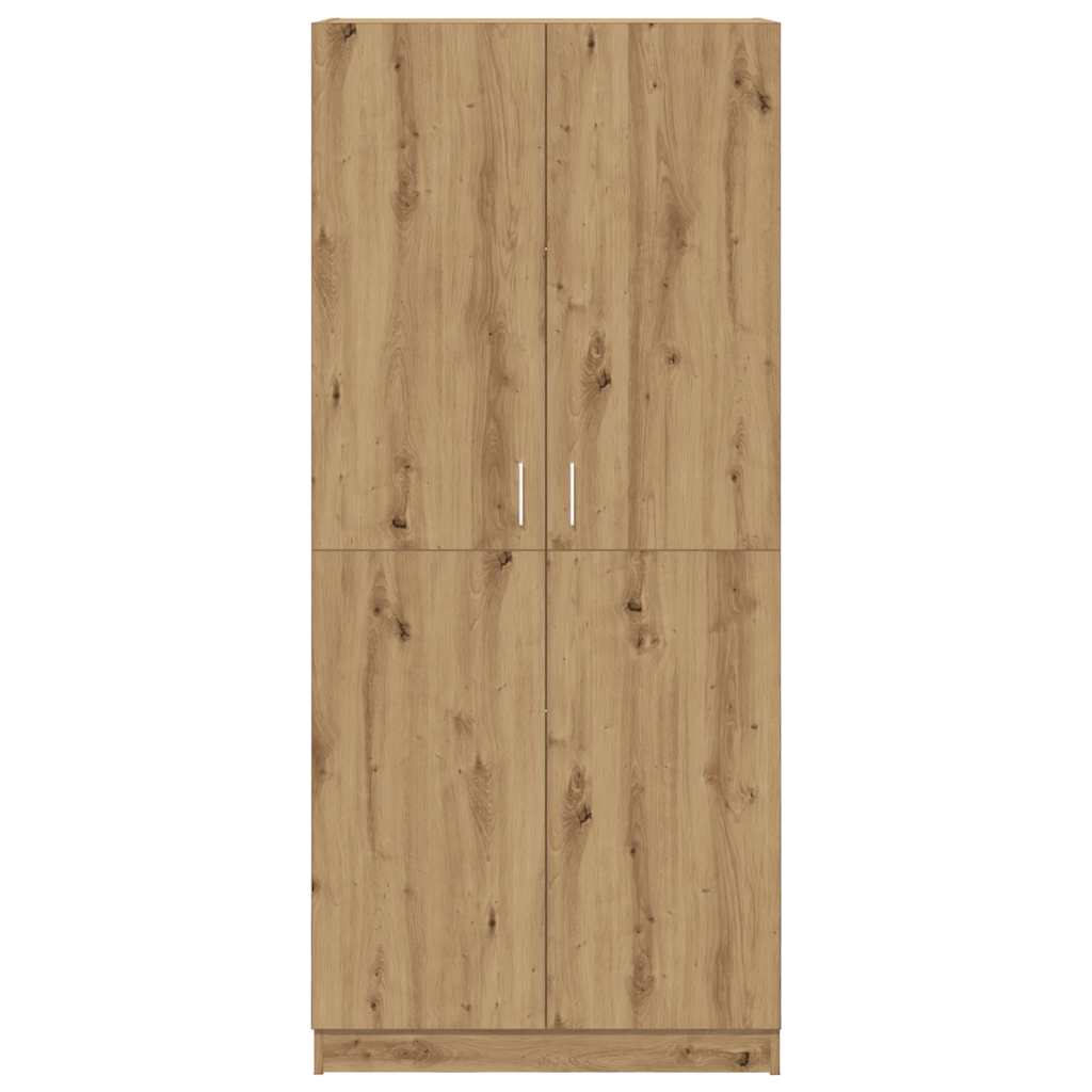 Kleiderschrank Weiß 90x52x200 cm Holzwerkstoff