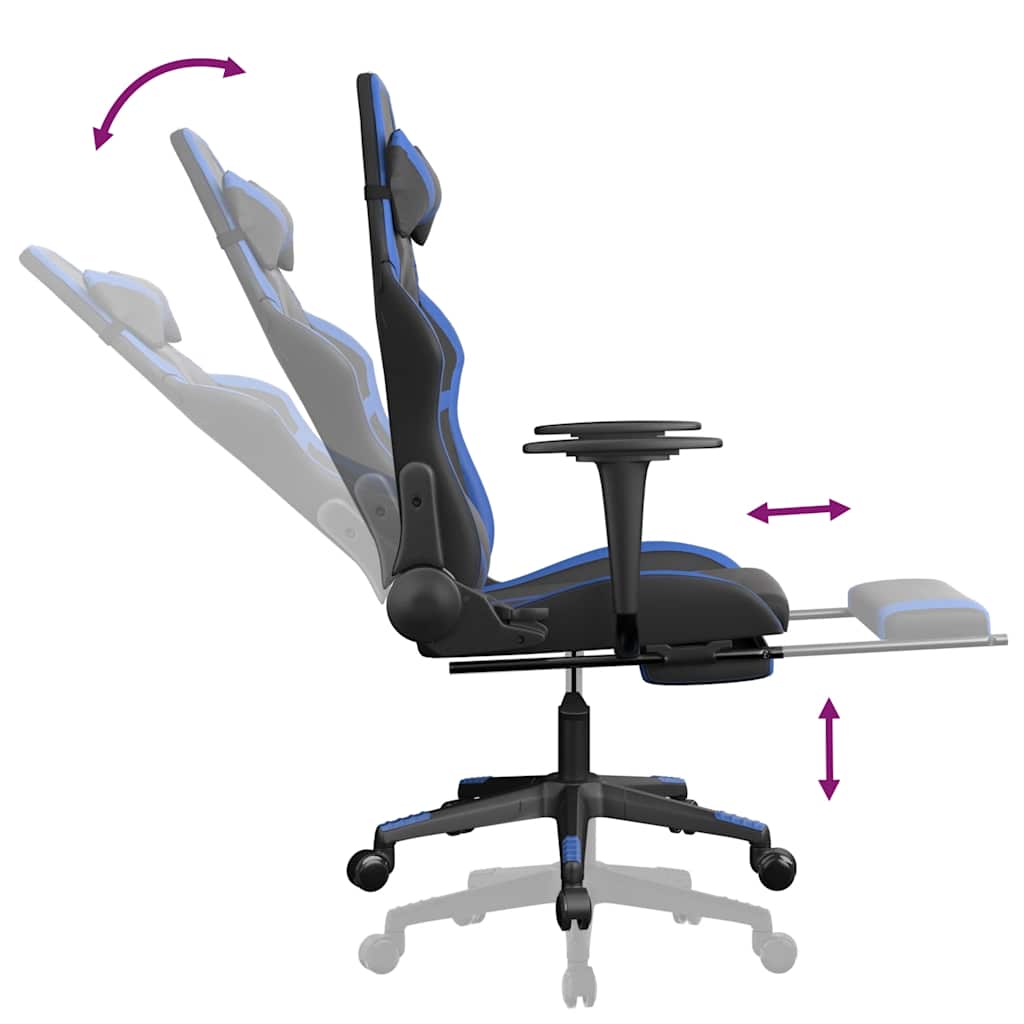 Gaming-Stuhl mit Massagefunktion Schwarz und Grün Kunstleder