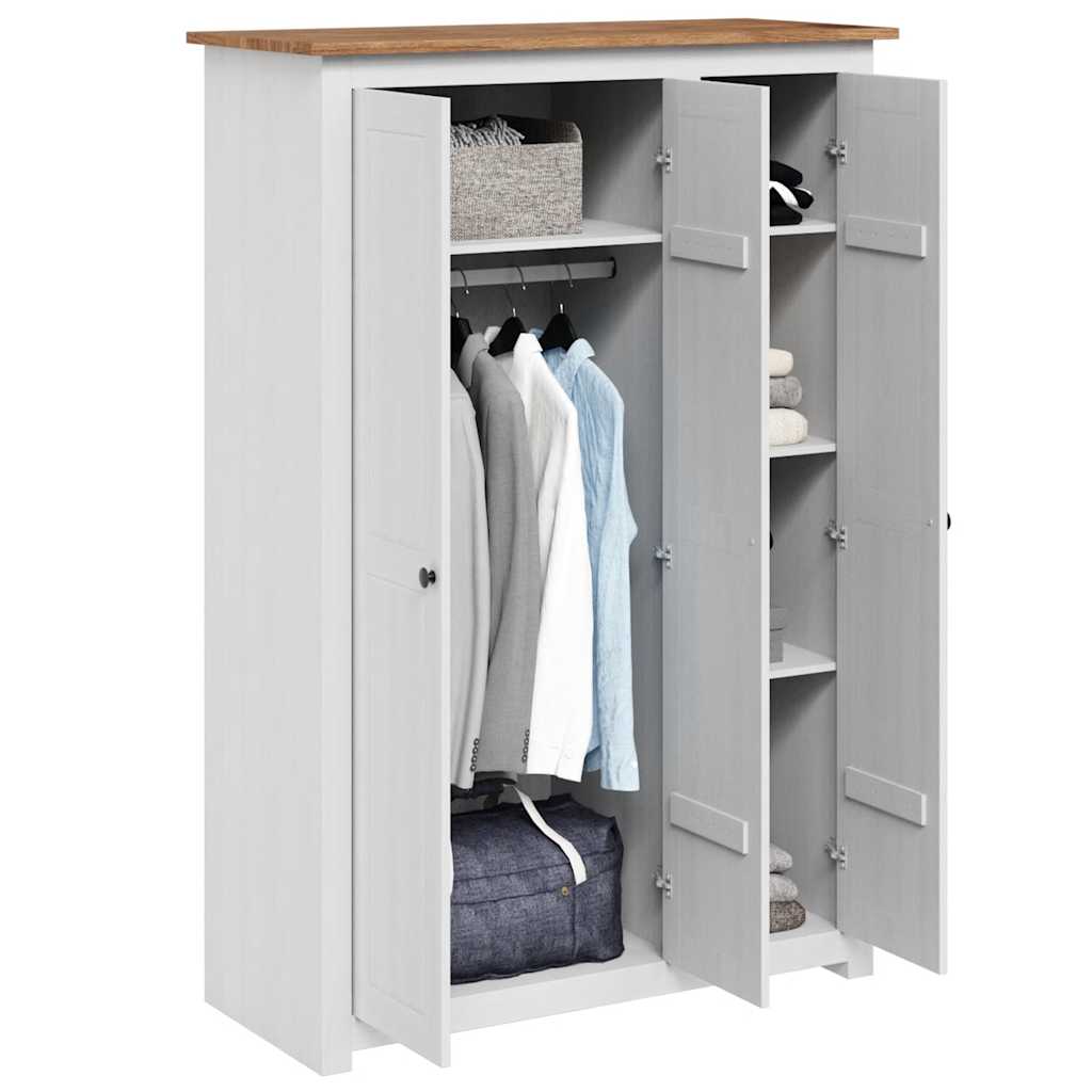 Kleiderschrank 3-Türig 118×50×171,5 cm Kiefer Panama Serie