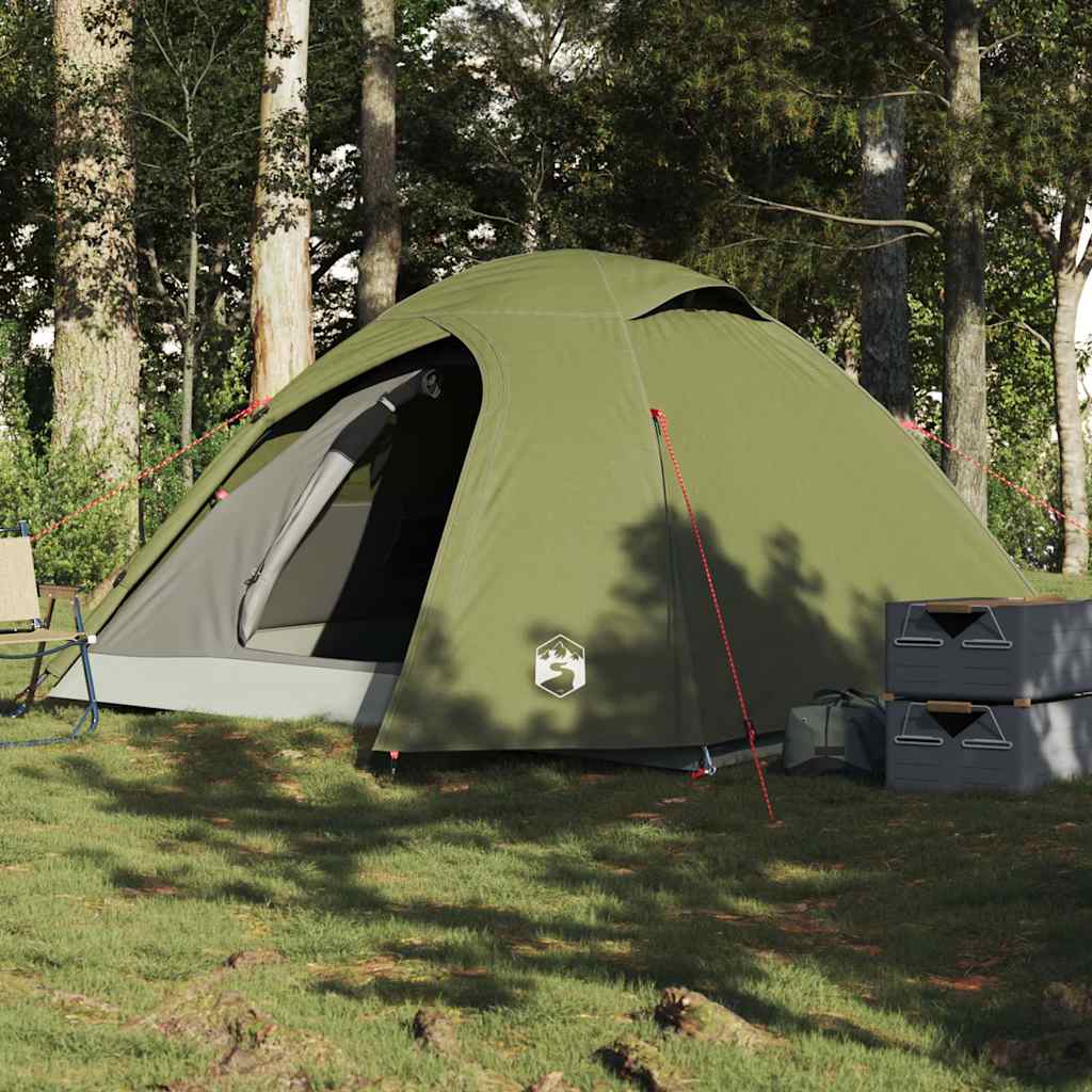 Kuppel-Campingzelt 2 Personen Olivgrün Wasserdicht