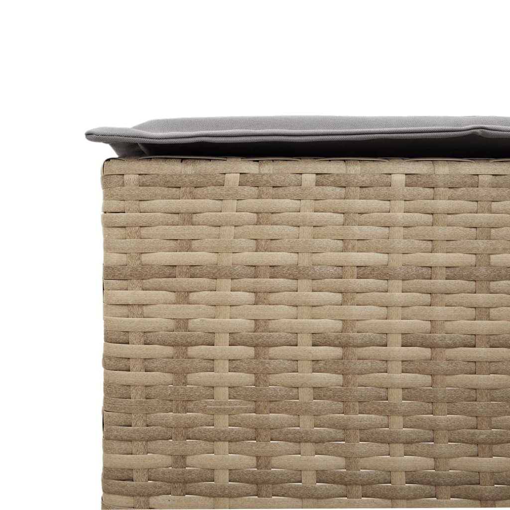 Garten-Barhocker mit Kissen 2 Stk. Schwarz Poly Rattan