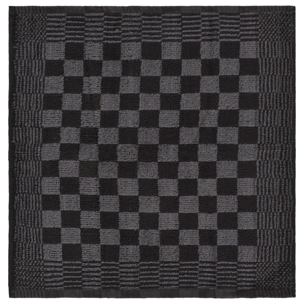 10-tlg. Handtuch-Set Schwarz und Grau Baumwolle