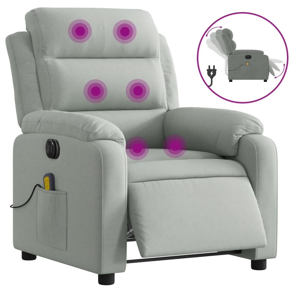 Relaxsessel Elektrisch Hellgrau Samt