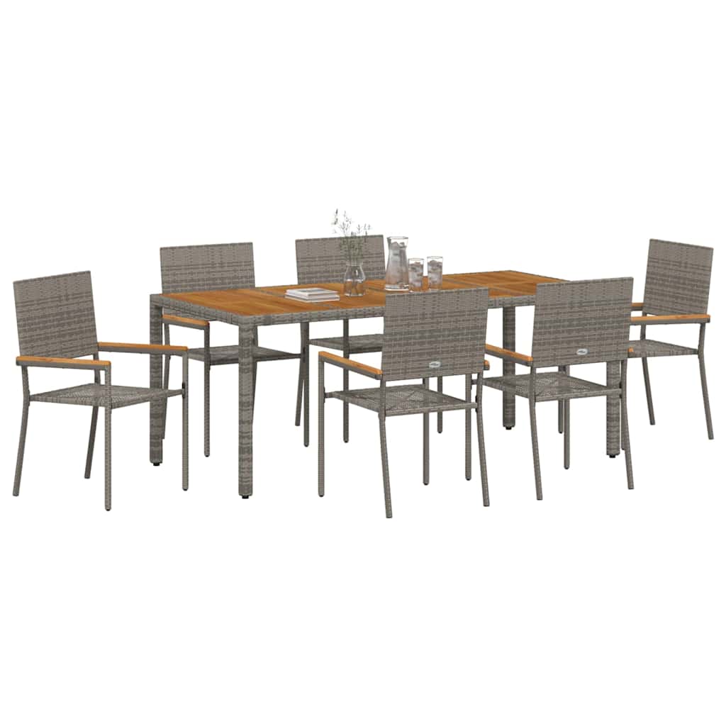 Garten Essgruppe 3 pcs Schwarz Poly-Rattan