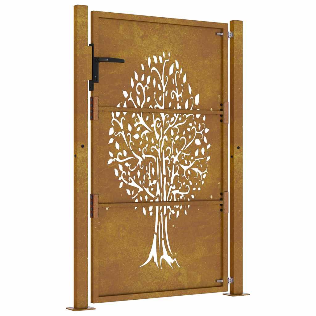 Gartentor 100x75 cm Cortenstahl Baumdesign
