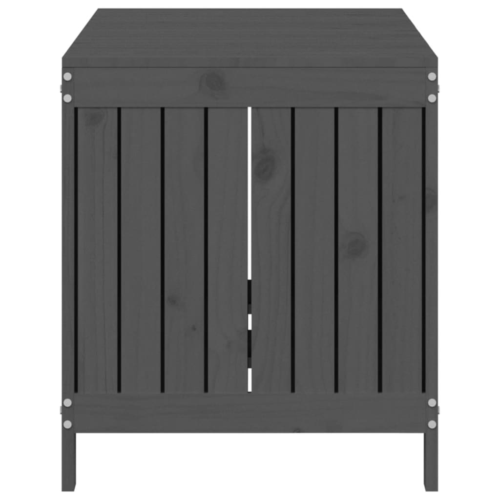Gartentruhe Grau 76x42,5x54 cm Massivholz Kiefer