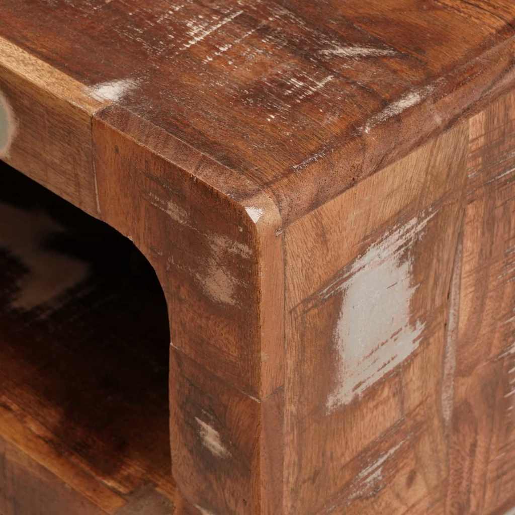Beistelltisch mit Regal Braun 40 x 40 x 49 cm Massivholz Mango
