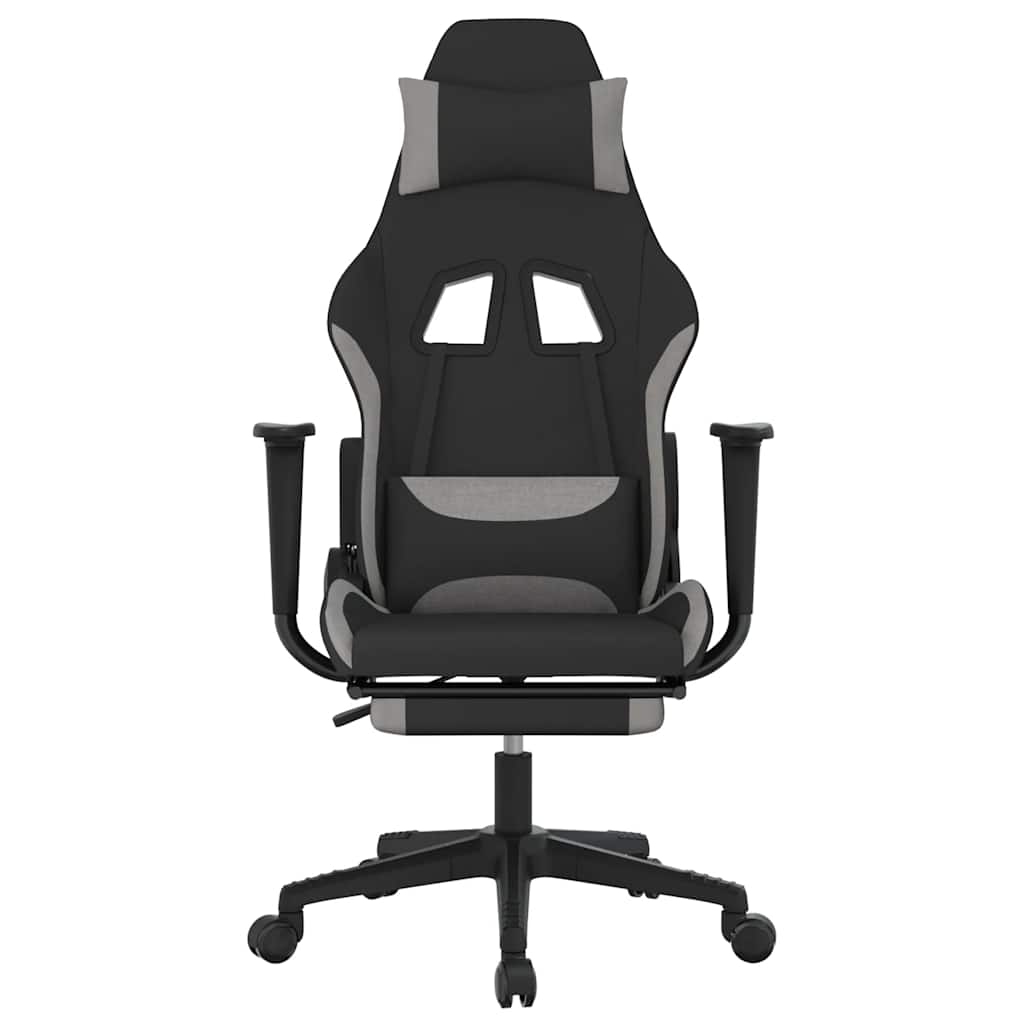 Gaming-Stuhl mit Massagefunktion Schwarz und Creme Stoff