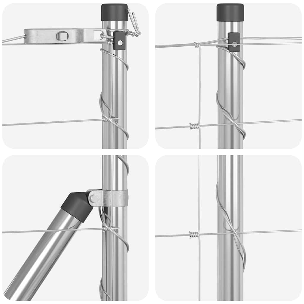 Ground Fix Geschweißter Drahtzaun 25 x 0,8 m Silber Netz