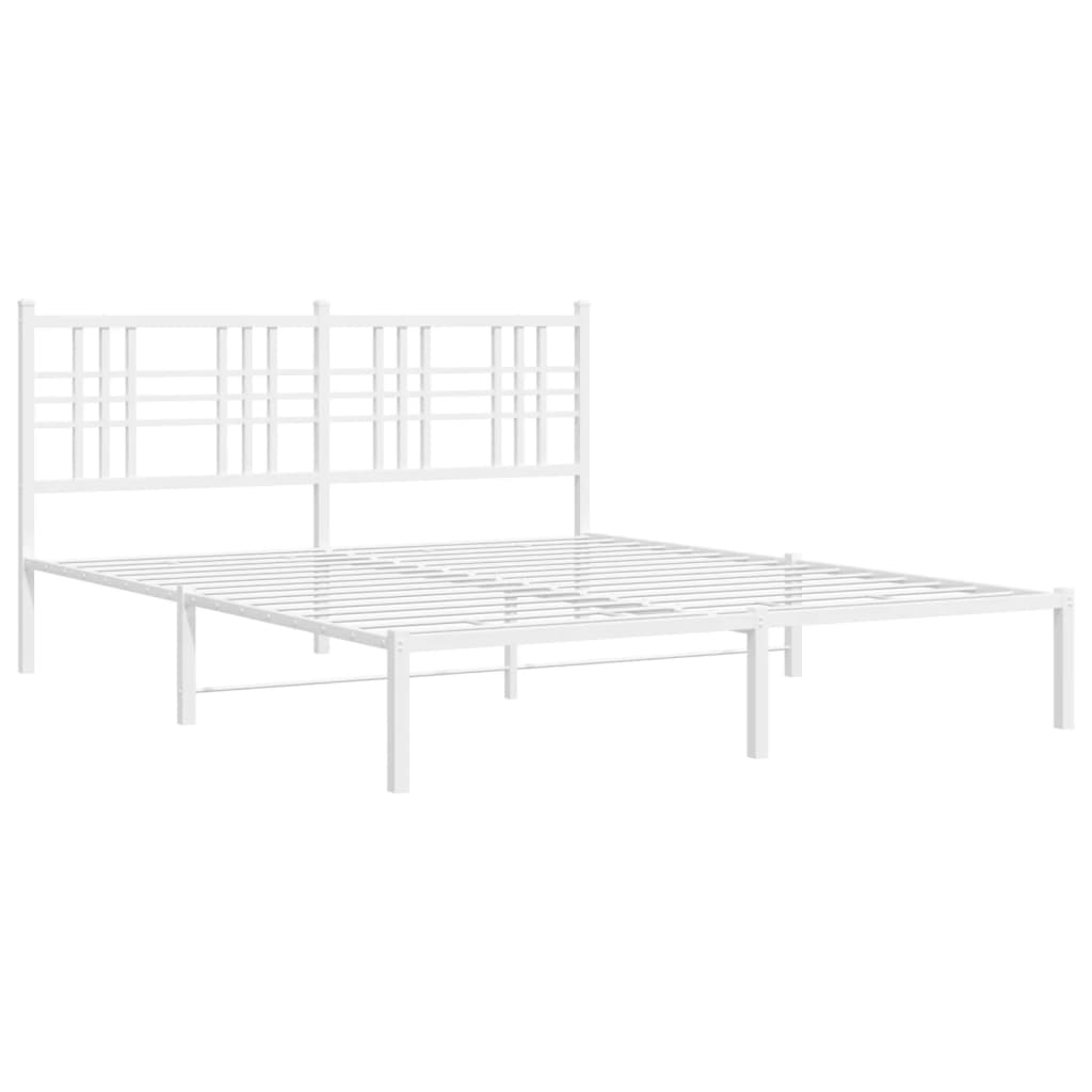 Bettgestell mit Kopf- und Fußteil Metall Schwarz 90x200 cm