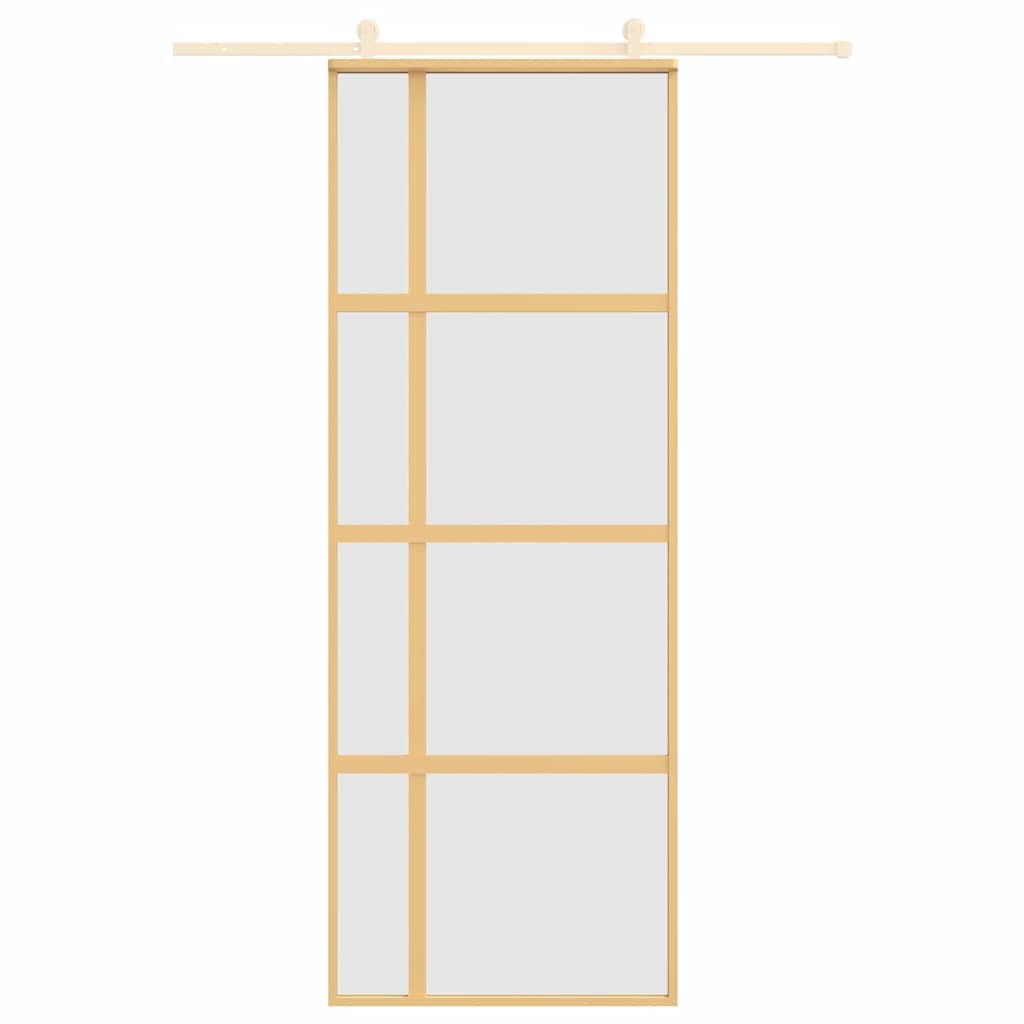 Schiebetür ESG-Glas und Aluminium 76x205 cm Schwarz