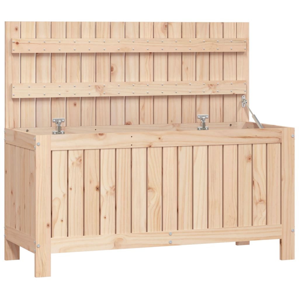 Gartentruhe Grau 76x42,5x54 cm Massivholz Kiefer