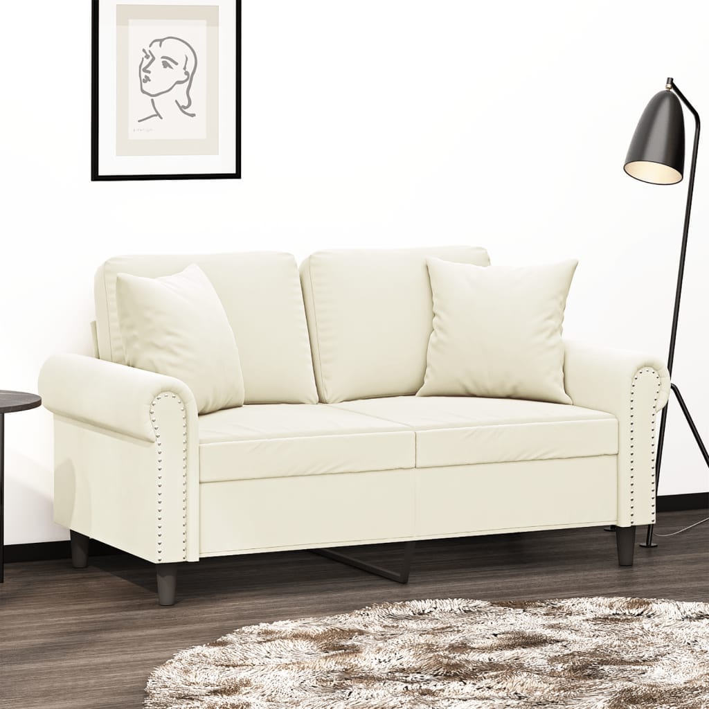 2-Sitzer-Sofa mit Zierkissen Dunkelgrün 120 cm Samt