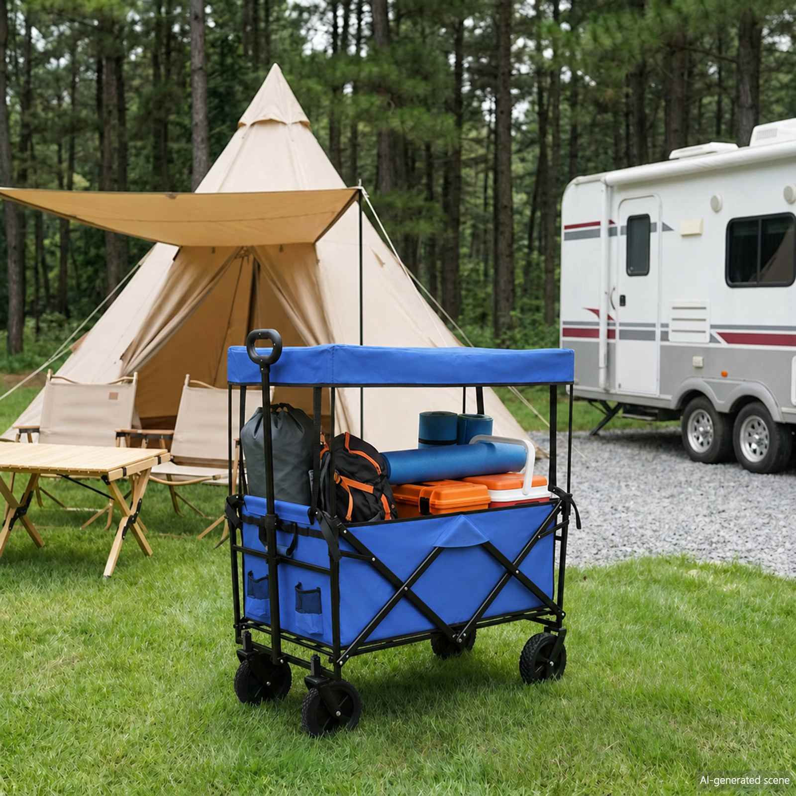 Klapp-Handwagen Schwarz 105 x 56,5 x 116 cm Oxford-Stoff