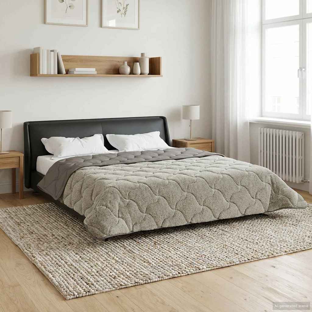 Ganzjahresbettdecke Gepolstert Anthrazit 135 x 200 cm