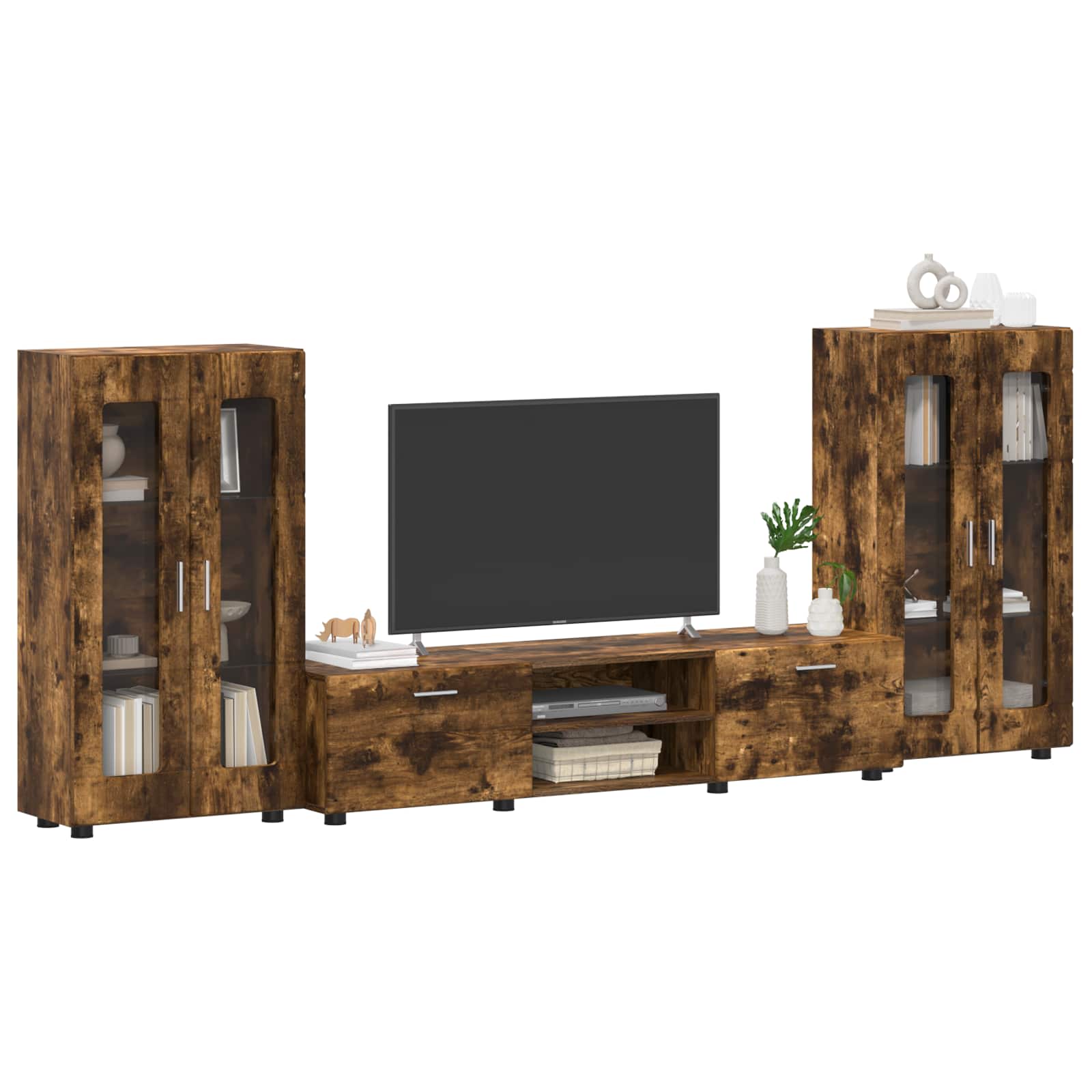Highboard mit Regal FLORIN Weiß 60 x 35 x 182 cm Holzwerkstoff