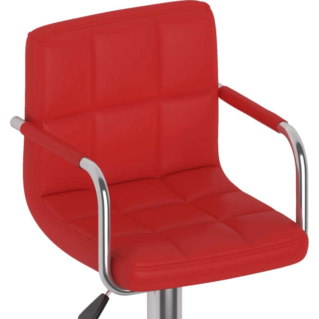 Barhocker 2 Stk. Rot Kunstleder