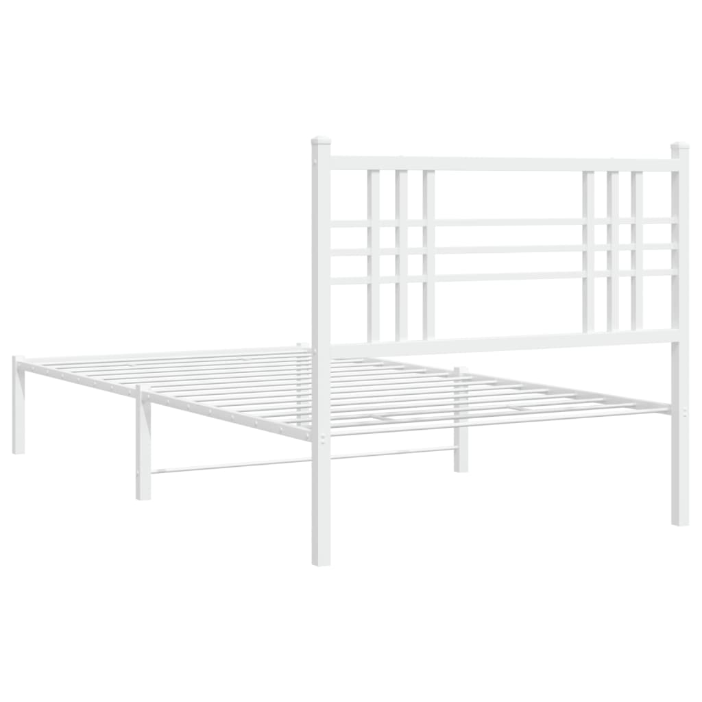 Bettgestell mit Kopf- und Fußteil Metall Schwarz 90x200 cm