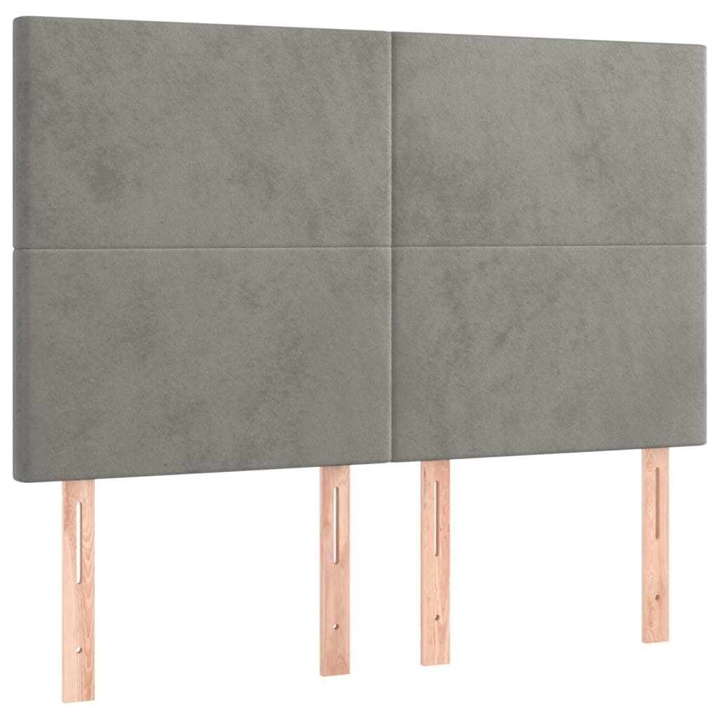 Kopfteil Hellgrau 80x5x118/128 cm Samt