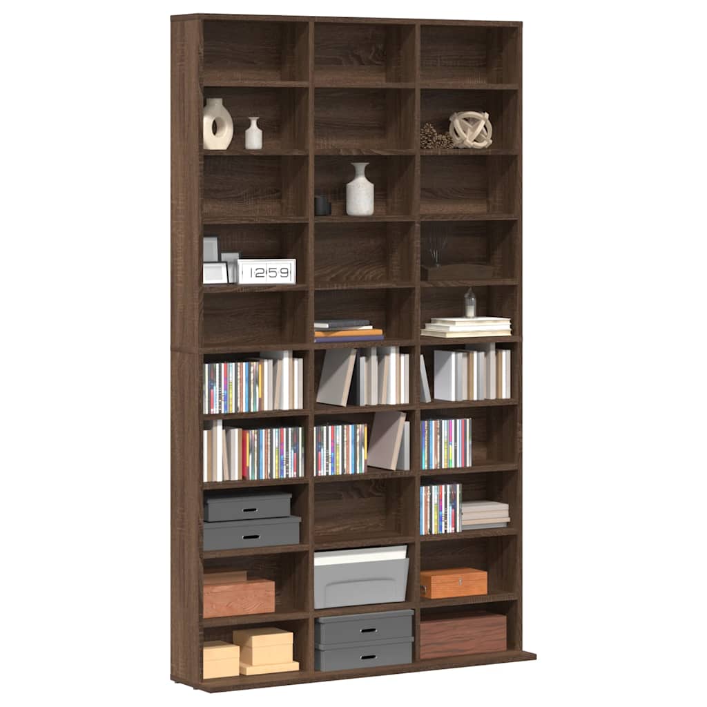 CD Regal Schwarz Eichen-Optik 101 x 23 x 177,5 cm Holzwerkstoff