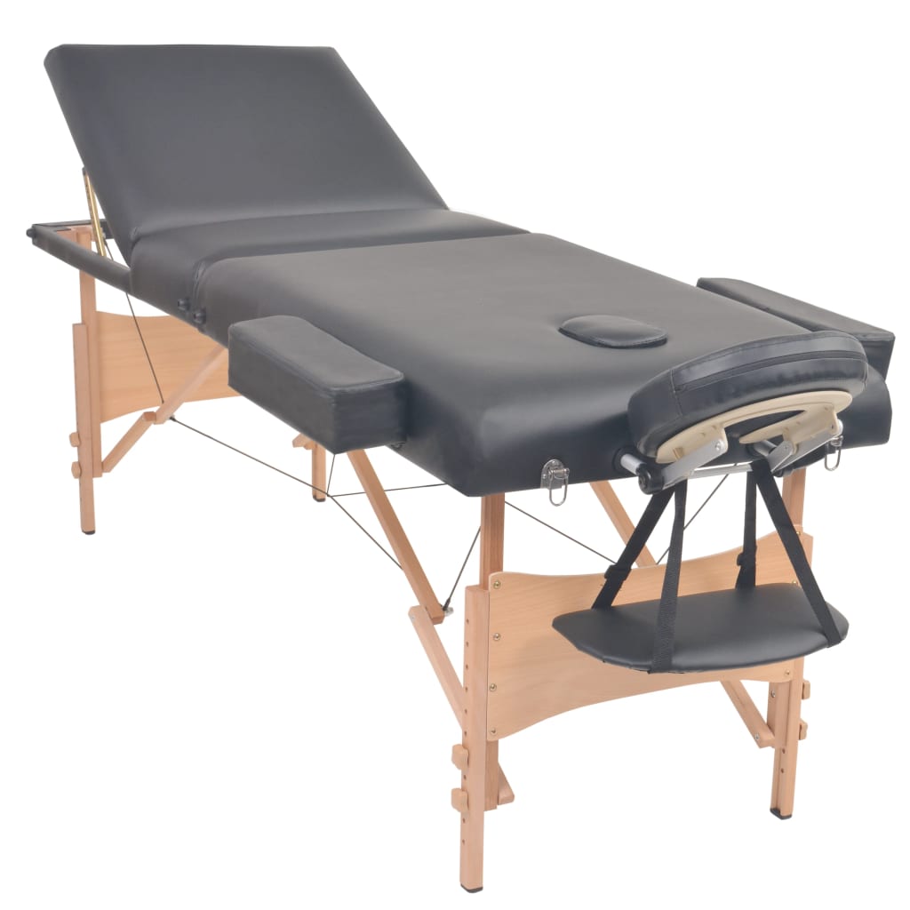 Massageliege 3-Zonen Klappbar 10 cm Sitz Weiß