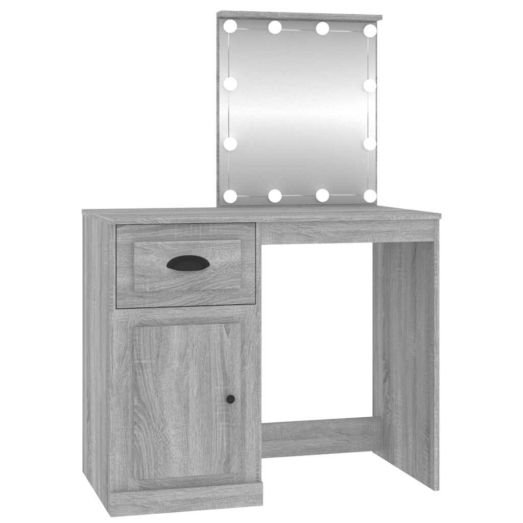 Schminktisch mit Spiegel Weiß 90x50x132,5 cm Holzwerkstoff