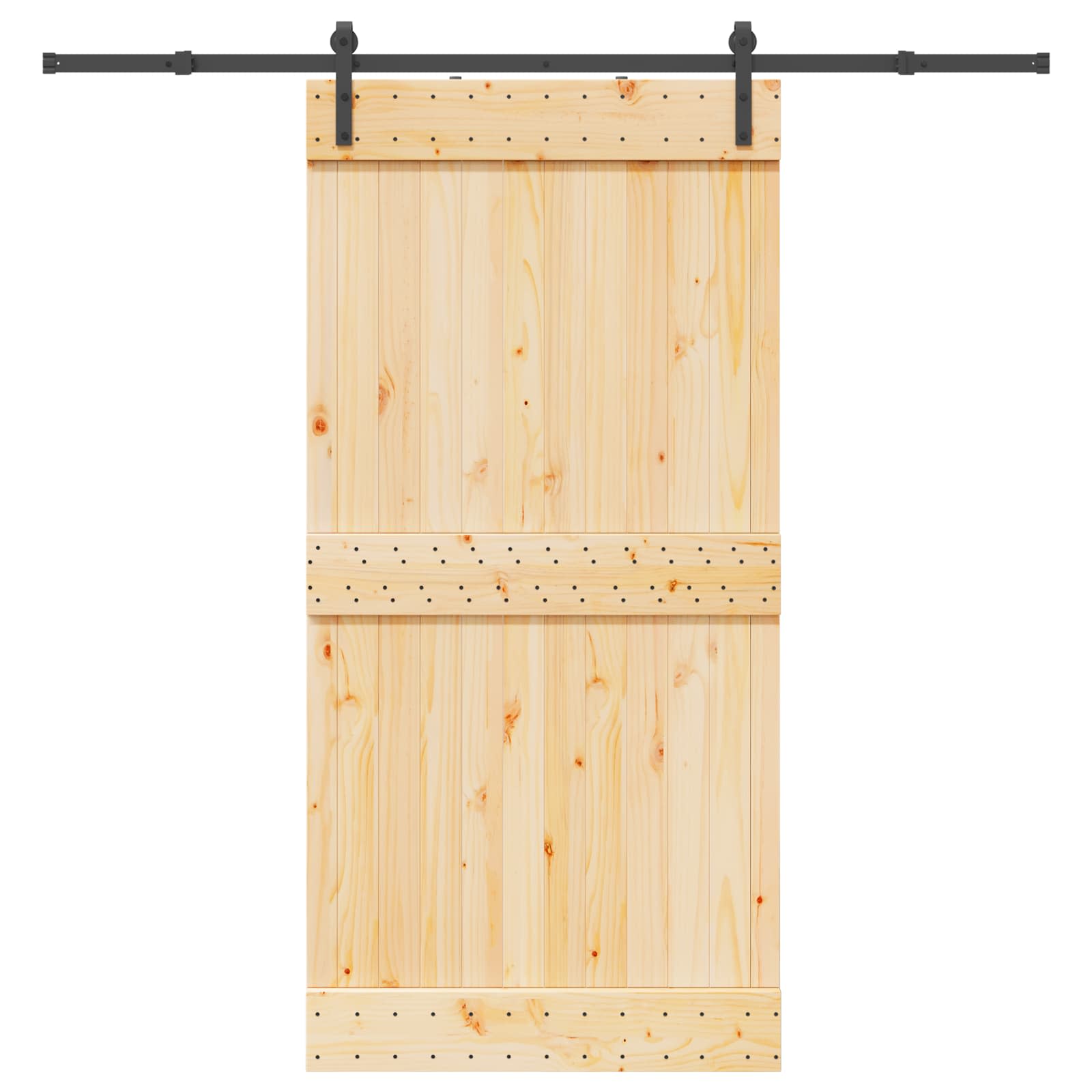 Schiebetür NARVIK Natürlich und Schwarz 70 x 210 cm (152,5 cm)