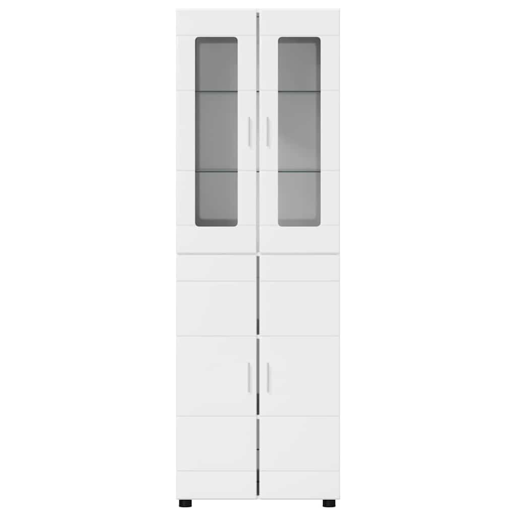 Highboard mit Regal FLORIN Weiß 60 x 35 x 182 cm Holzwerkstoff