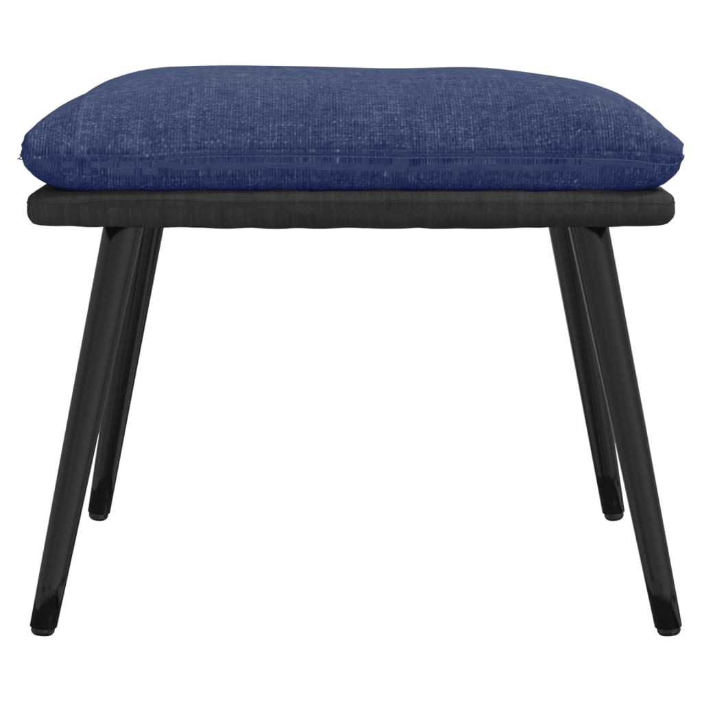 Fußhocker Hellgrau 45x29,5x35 cm Stoff und Kunstleder