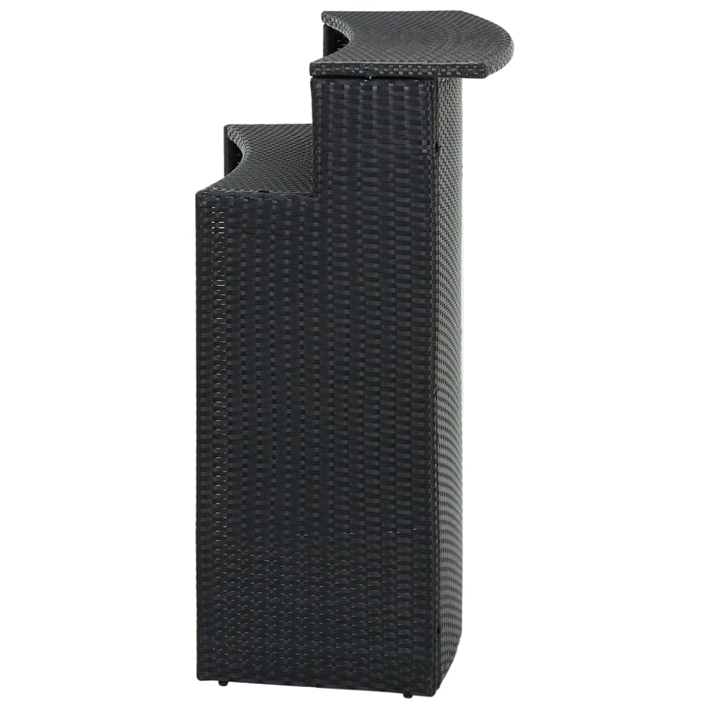 Garten-Bartisch Grau 120x55x110 cm Poly Rattan