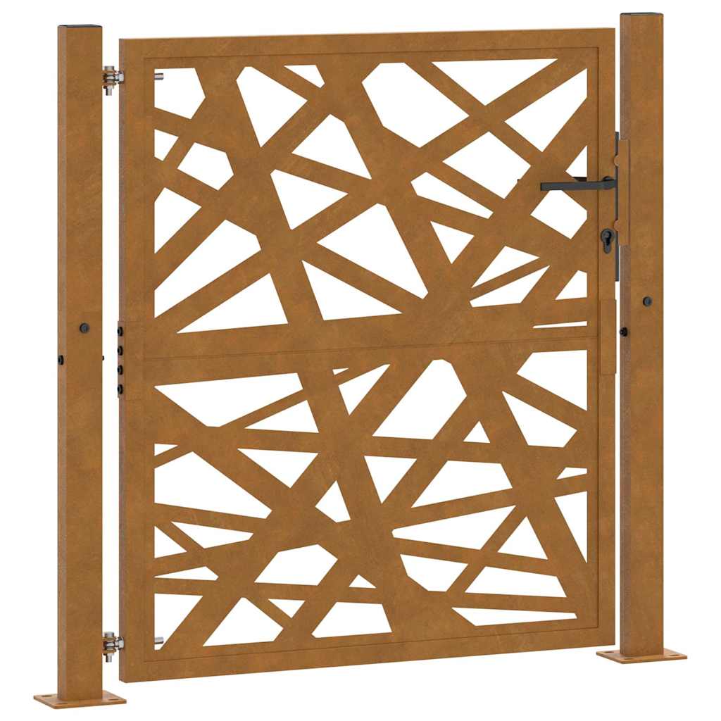 Gartentor Schwarz 100x100 cm Stahl Lichtdesign