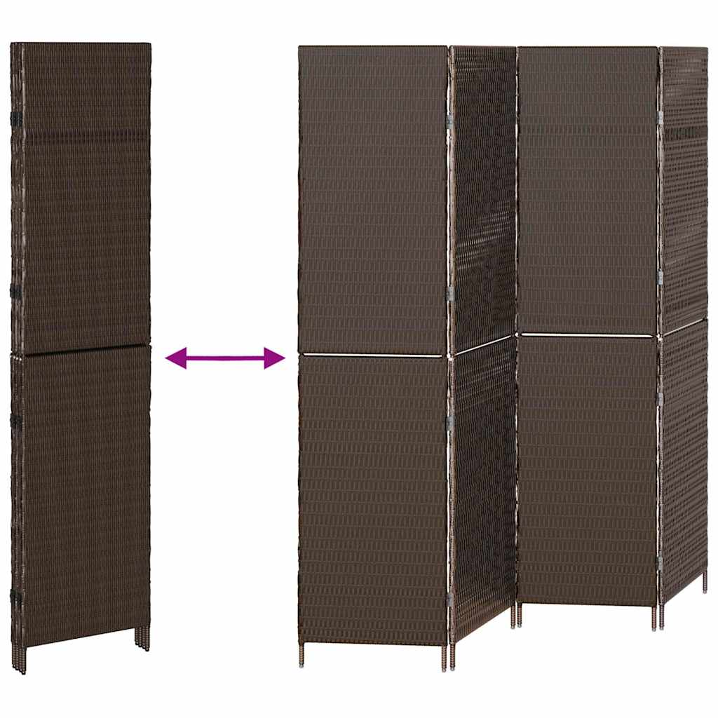 Raumteiler Schwarz 146 x 180 cm Poly-Rattan