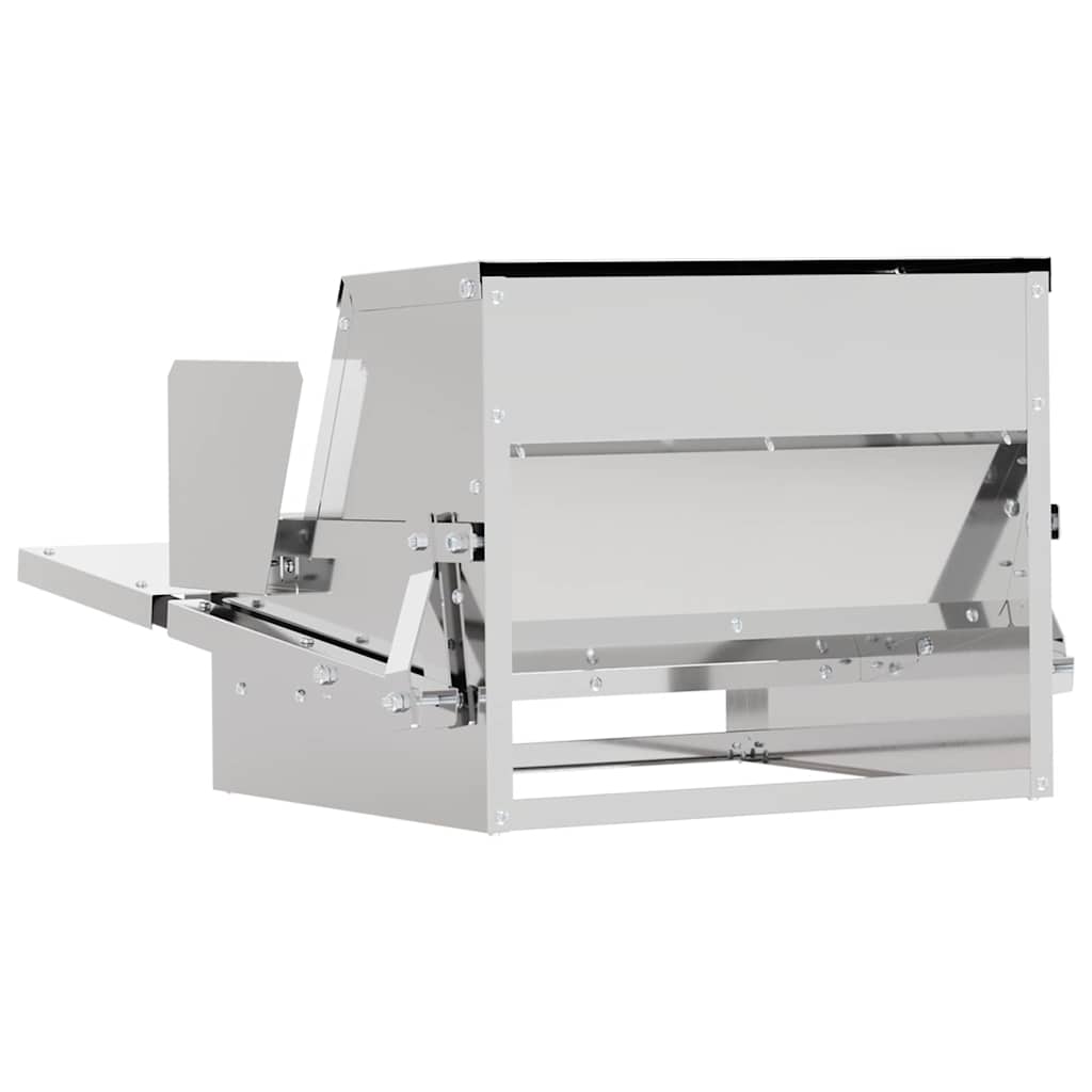 Hühnertretfeeder Schwarz 50 x 40 x 29 cm Kaltgewalzter Stahl