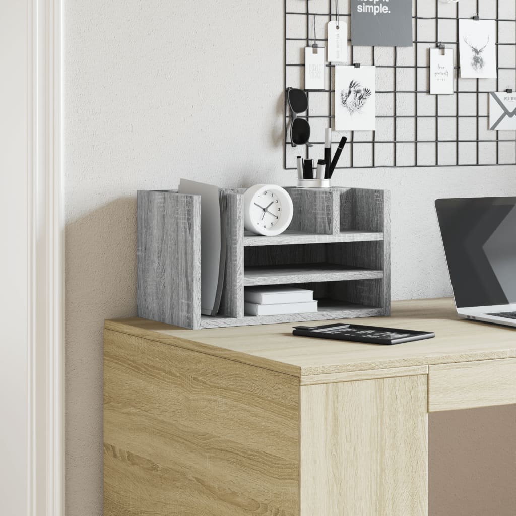 Schreibtisch-Organizer Weiß 44,5x24x25 cm Holzwerkstoff