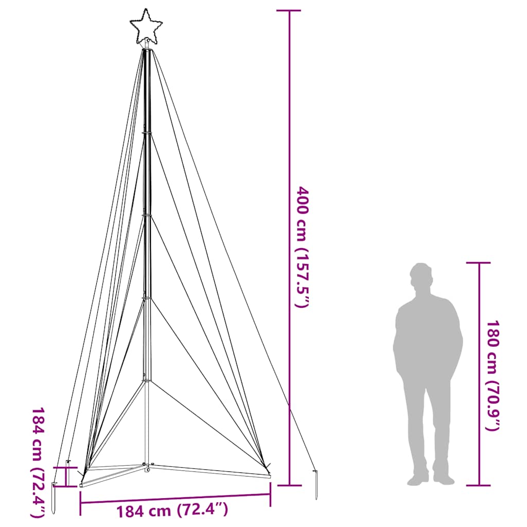 LED Weihnachtsbaum 363 LEDs Warmweiß 182 cm