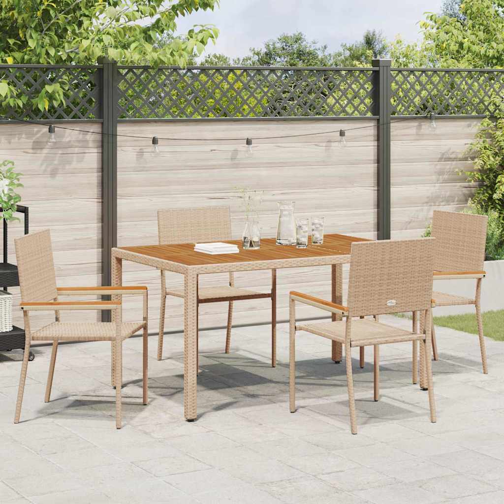 Garten Stapelstühle 4 pcs Braun und Schwarz 54 x 56 x 90 cm