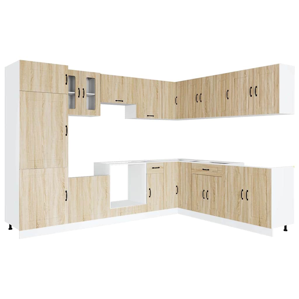 14-tlg. Küchenschrank-Set Kalmar Weiß Holzwerkstoff