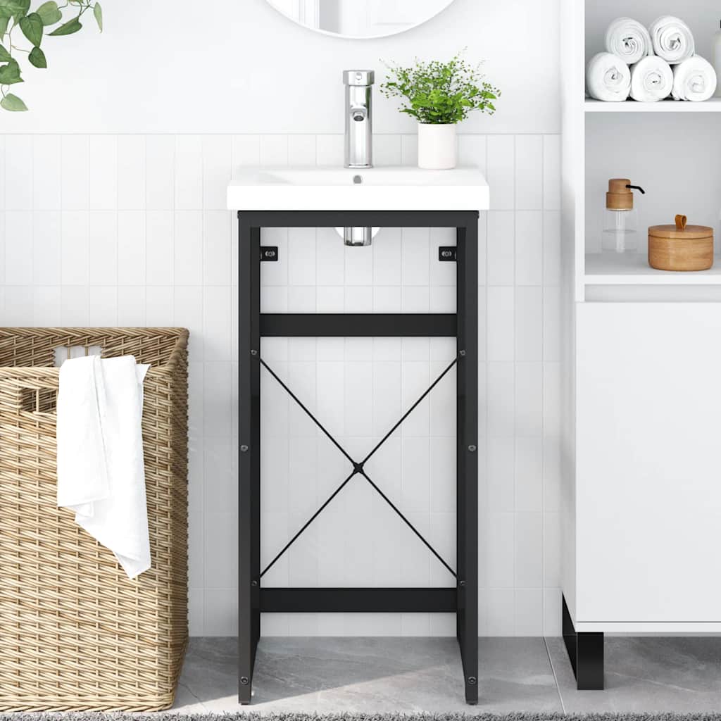 Badezimmer Waschtischgestell Weiß 40x38x83 cm Eisen