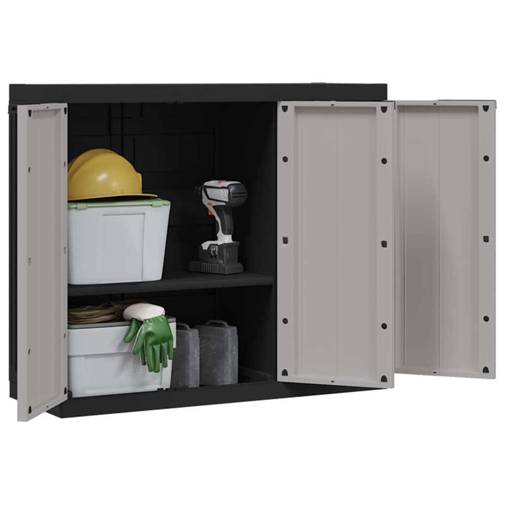 Gartenschrank Grau und Schwarz 65x37x85 cm PP