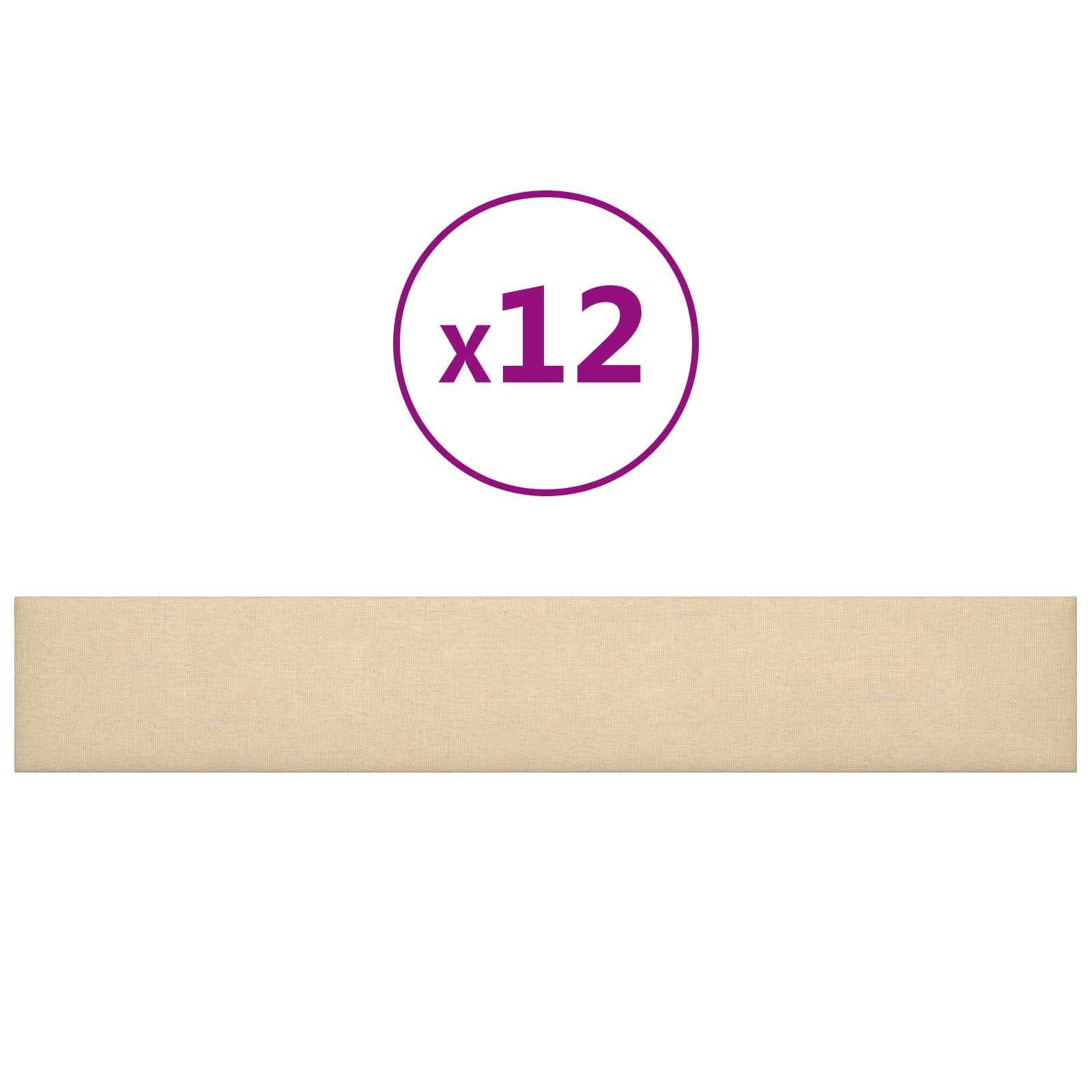Wandkopfteilen 12 pcs 30 x 15 cm Creme Stoff