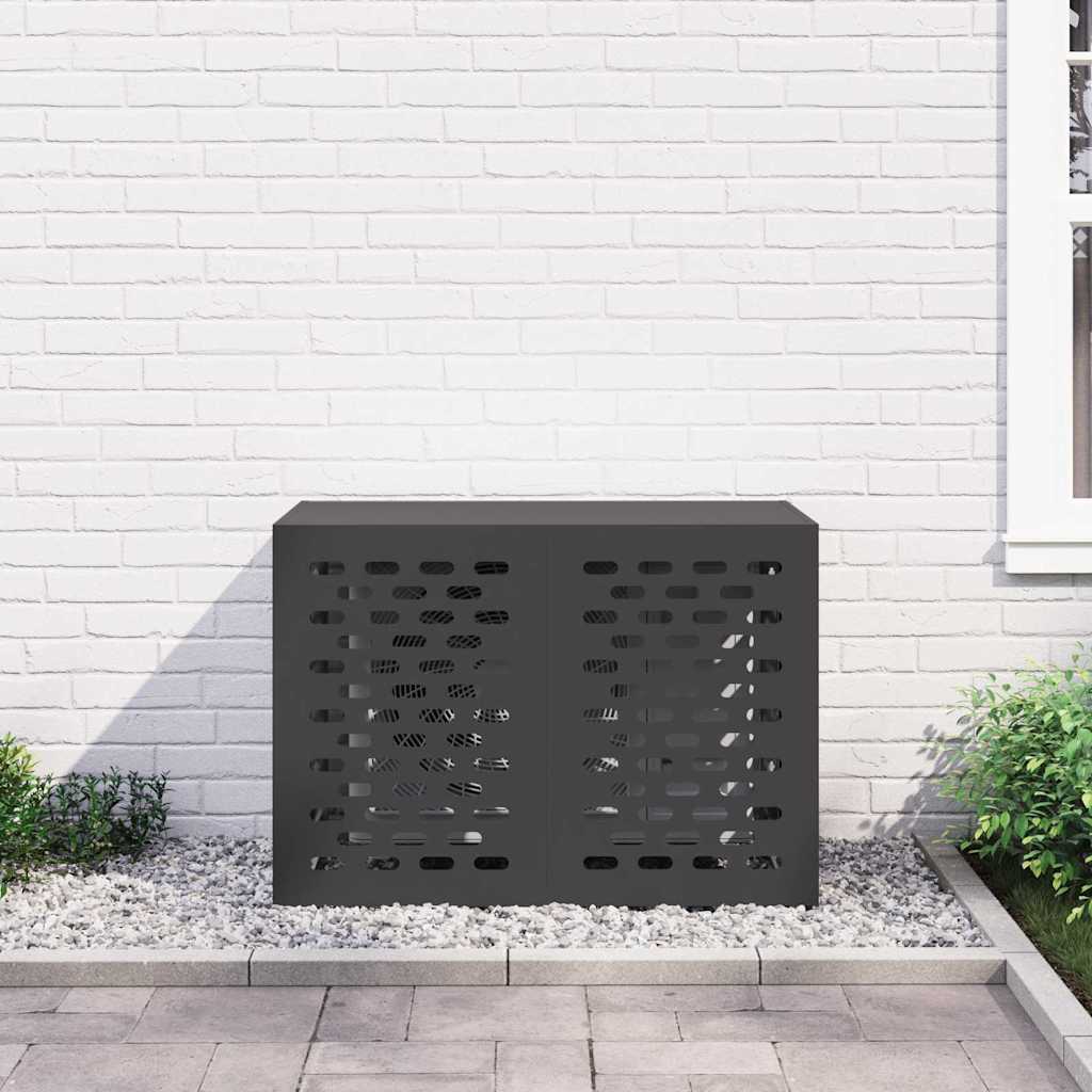 Klimaanlagenabdeckung Schwarz 90 x 40 x 60 cm Stahl