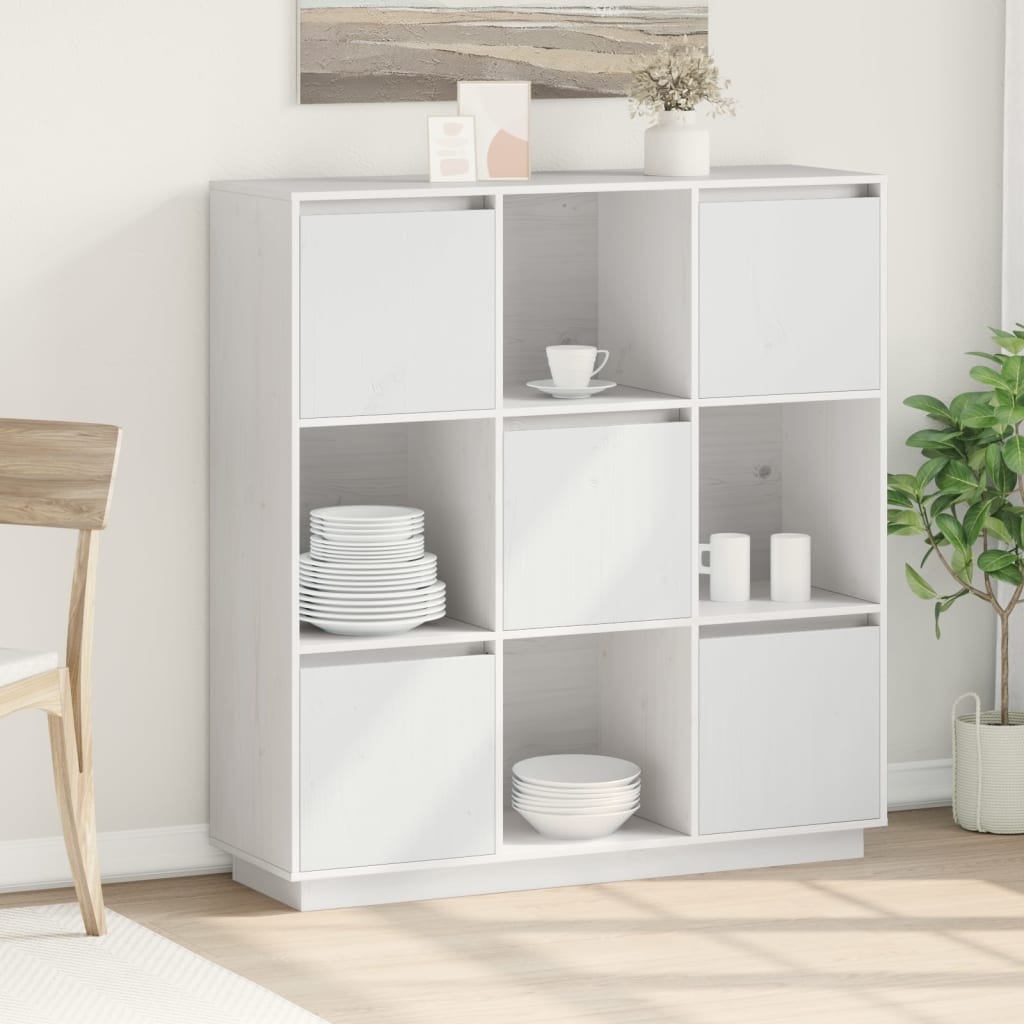 Highboard 110,5x35x117 cm Massivholz Kiefer