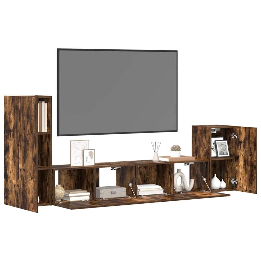 4-tlg. TV-Schrank-Set Weiß Holzwerkstoff