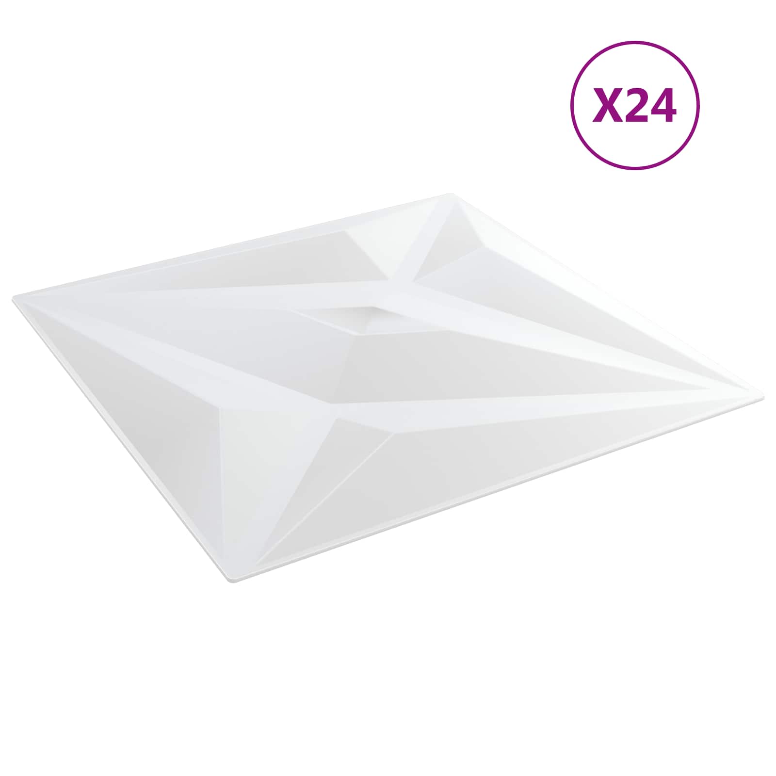 Wandpaneele 12 pcs Diamant Weiß 50 x 50 cm XPS Schaum